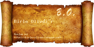 Birle Olivér névjegykártya